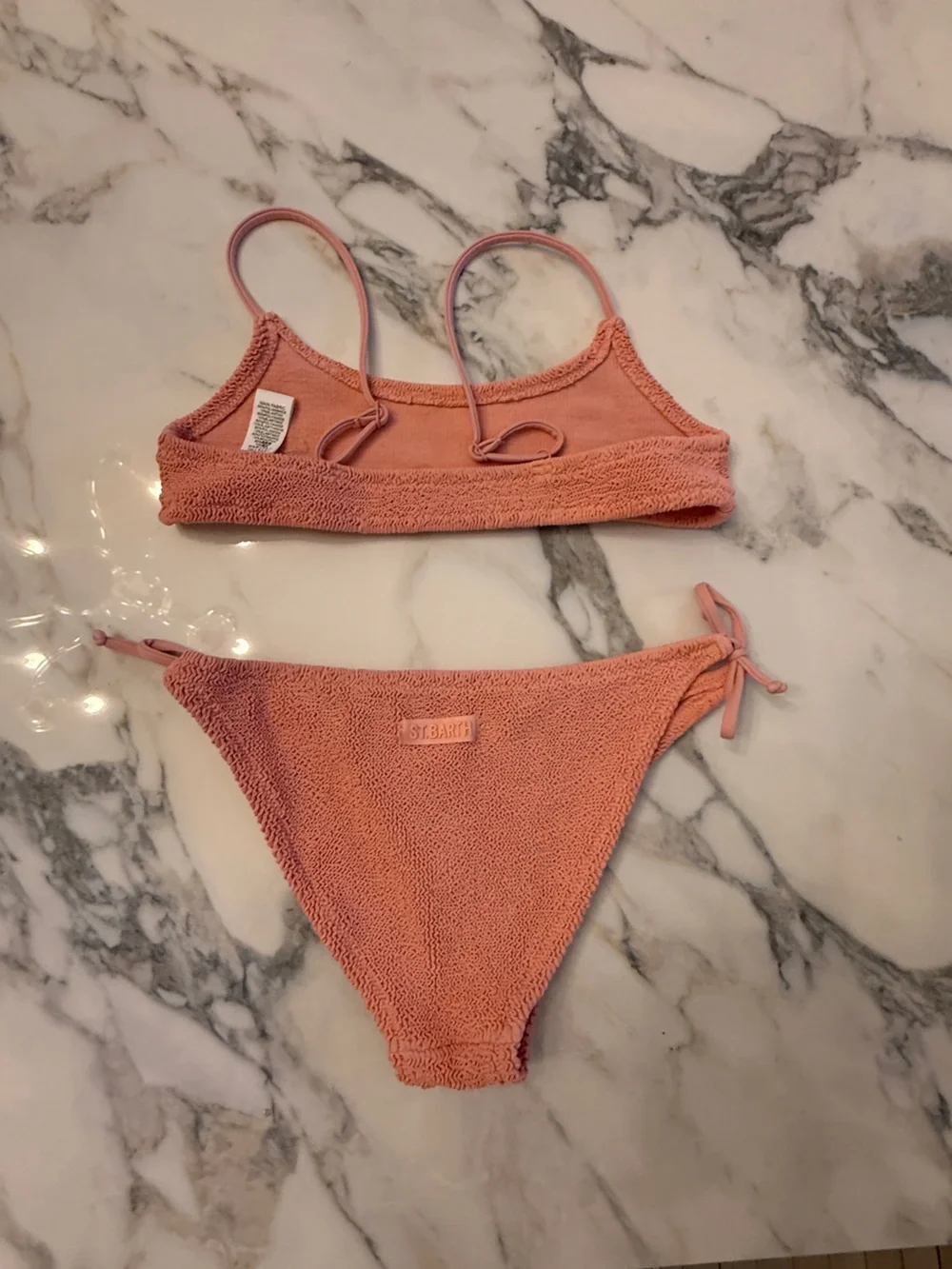 MC2 Saint Barth Coral Pink Textured Kids Bikini